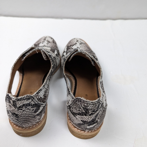 All Black Footwear Flats | Man Tailored slip on snake print loafers size 7.5 - Picture 12 of 13